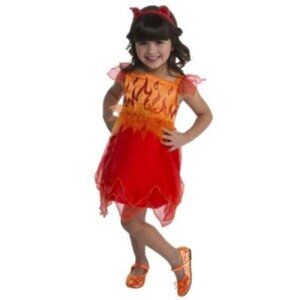 NEW Devil Girls Halloween Costume Toddler Size 2T Red Dress Tail Headband